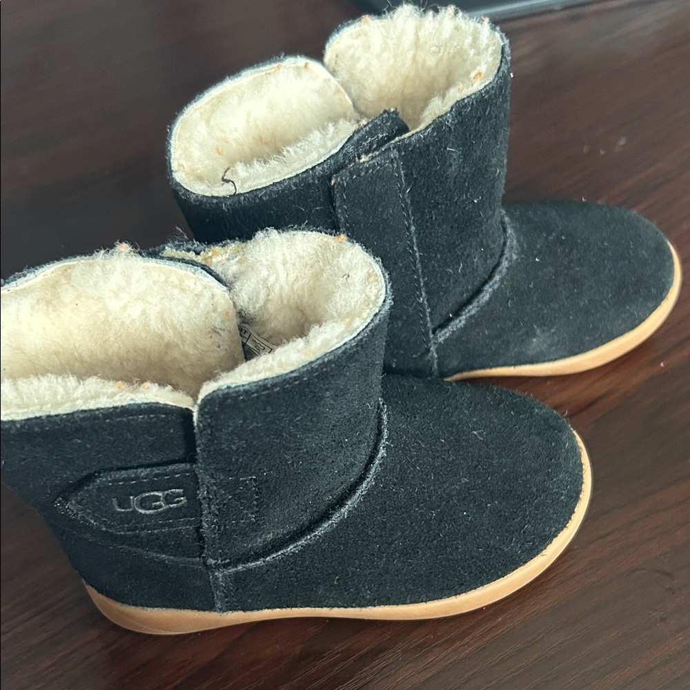 UGG Kids Black and Tan Boots